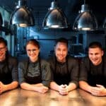 rDas Küchenteam des Restaurant Überfahrt: Felix Groetsch, Cornelia Fischer, Marvin Herbert und Timo Beck Bild: